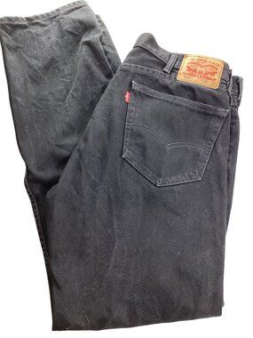 Levis 505 Mens Black Straight-Leg Jeans * W38 L34 Denim*EUC
